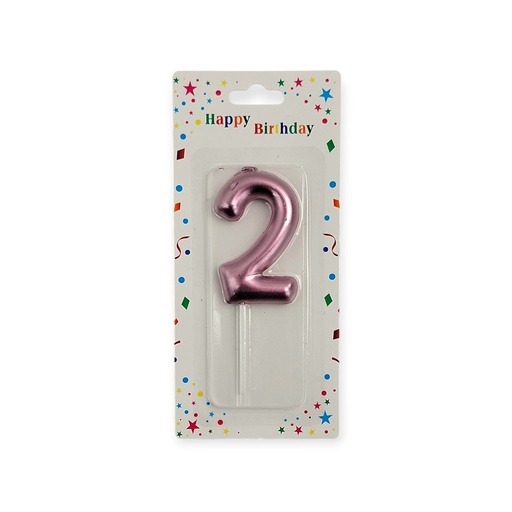Large Hot Rose Gold Number Candle 2
