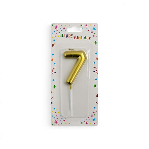 Large Gold Number Candle 7