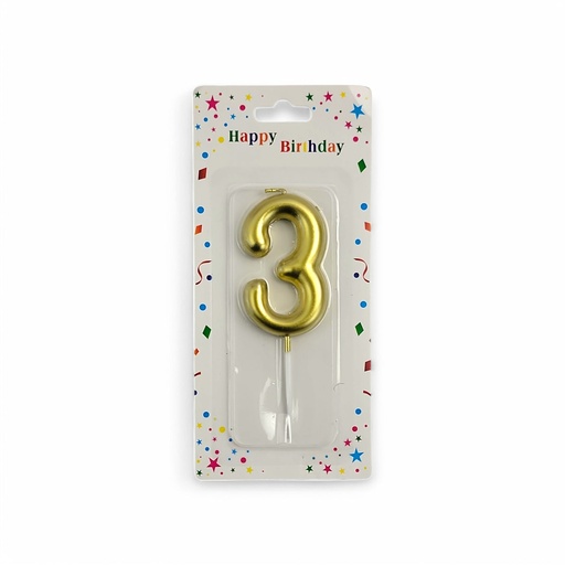 Gold Number Candle 3