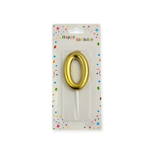 Large Gold Number Candle 0