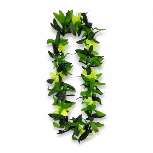 Luau Flower Lei – 36 in, Green / Yellow