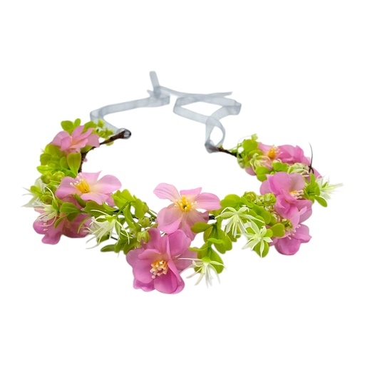 LUAU FLOUR HEADBAND PLASTIC PINK