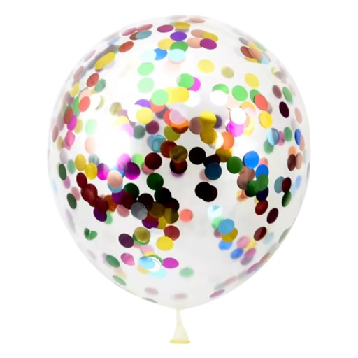 12" Confetti Latex Balloons 15 pcs Round Mix