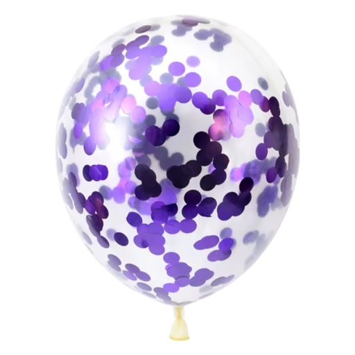 12in Confetti Latex Balloons 15 PCS Purple