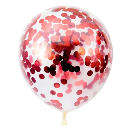 12in Confetti Latex Balloons 15 PCS Red