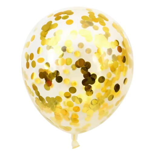 12in Confetti Latex Balloons 15 PCS Gold