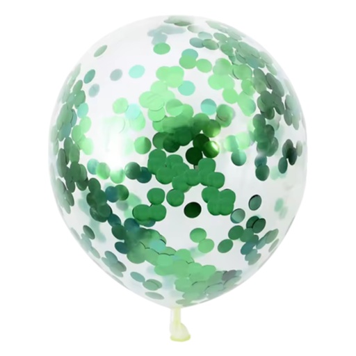 12in Confetti Latex Balloons 15 PCS Green