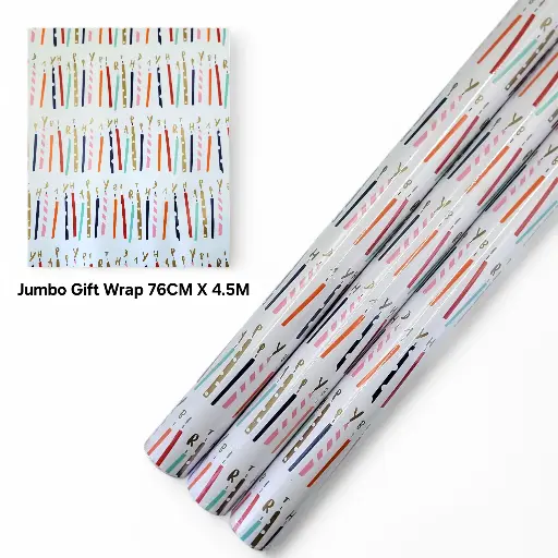Jumbo Gift Wrapping Paper Birthday Candle 76CM*4.5M (2.49 ft × 14.76 ft)