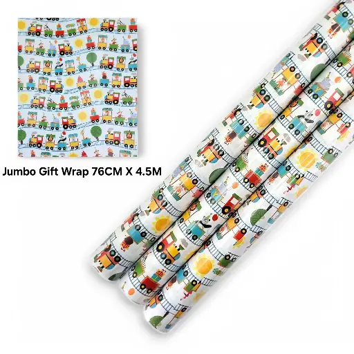 Jumbo Gift Wrapping Paper Train 76CM*4.5M (2.49 ft × 14.76 ft)