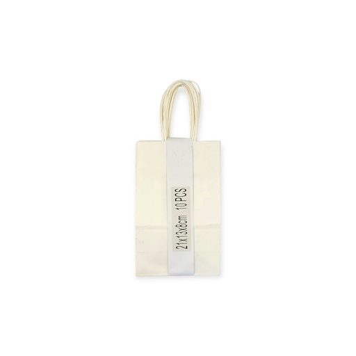 10 pcs Craft Paper Gift Bag White (21*13*8cm/ 8.27 × 5.12 × 3.15 in)