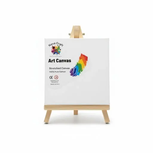 Stretch Artist Canvas: (15X20cm) on Wooden Easel in PDQ