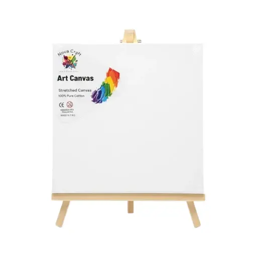 Stretch Artist Canvas: (13X18cm) on Wooden Easel in PDQ
