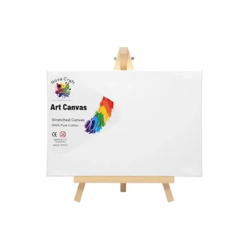 Stretch Artist Canvas: (20X30cm) on Wooden Easel in PDQ