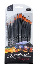Artist Brush Set: Antique Wood Premium Taklon Set x12 B) Art Medley