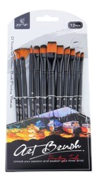 Artist Brush Set: Nylon Hair Shimmer Series Soft-Grip 6pcs Purple Tip Brush AA