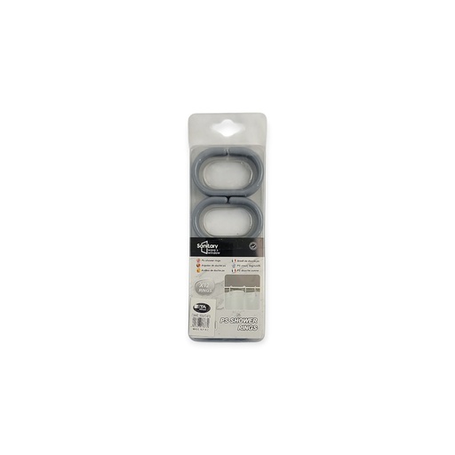 12 pcs Plastic Shower Hook Grey