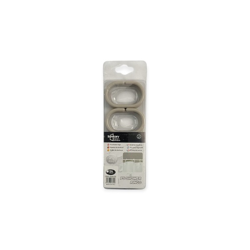 12 pcs Plastic Shower Hook Brown