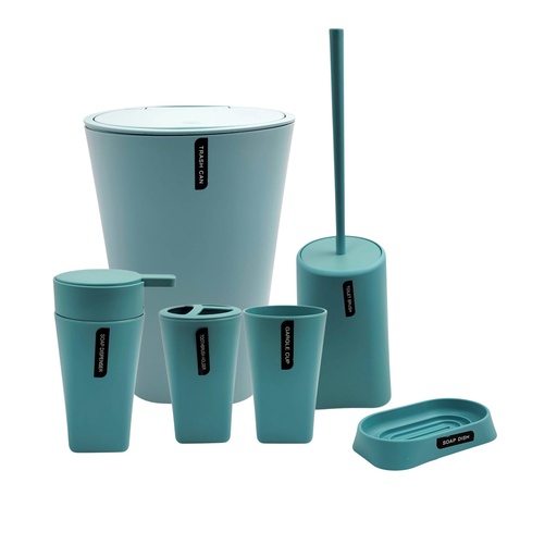 6 pcs Bathroom Set European Style Light Blue