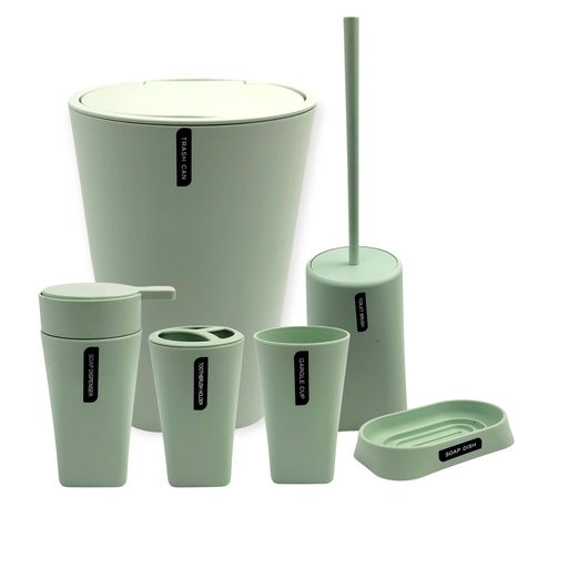 6 pcs Bathroom Set European Style Mint