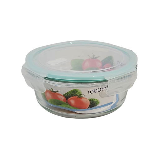 1000Ml Glass Lunch Container w/lid Round