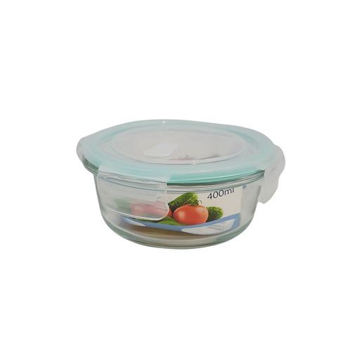 400ml Lunch Glass Container w/lid Round