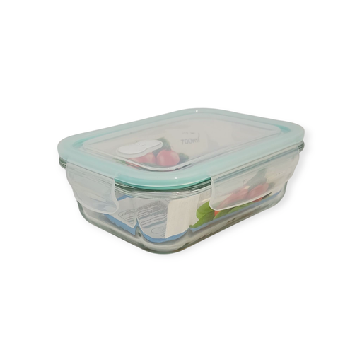 700Ml Oven Safe Glass Container Lock Lid Square