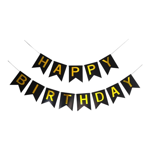 Birthday banner Black and Golden