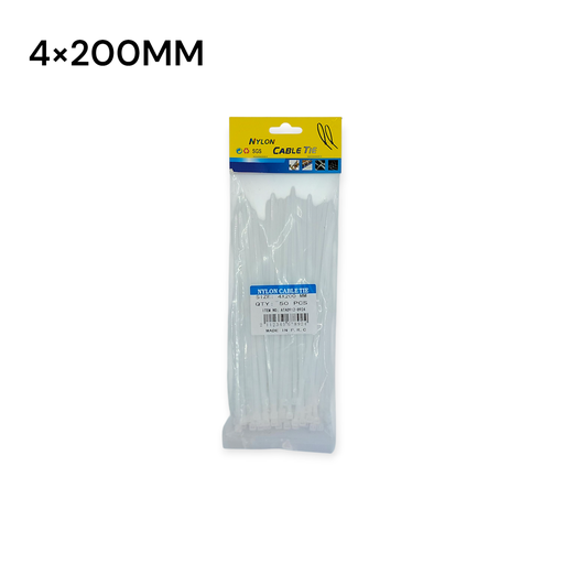 50pcs 4×200mm Nylon Zip tie 