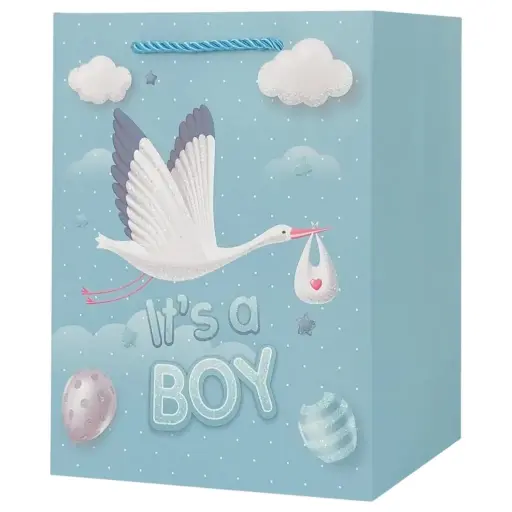 It's A boy XXL Jumbo Gift Bag Blue Swan