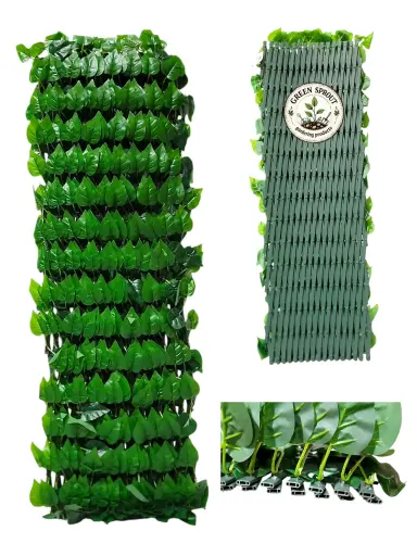 Durable PVC EXPANDABLE TRELLIS 36 in x 72 in ivy leaves (fence)
