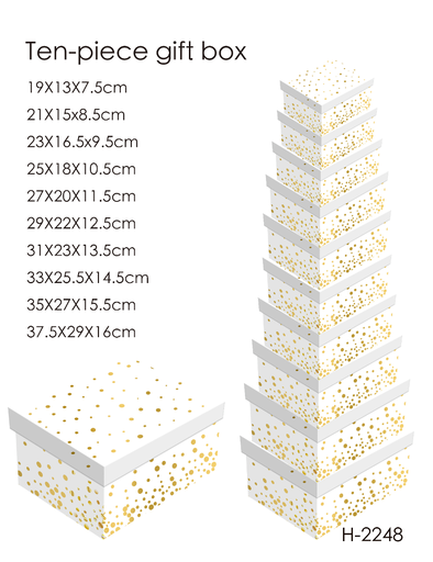 10 Piece Gift Box (Gold Polka Dot)