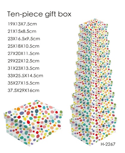 10 Piece Gift Box (Rainbow sprinkled Dots)