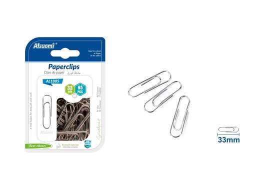 Paperclips 33mm/1.30" 95pcs (Alsuomi)