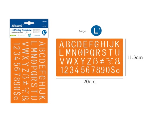 Large Lettering template 20cm*11.3cm/ 7.90*4.50" (Alsuomi)