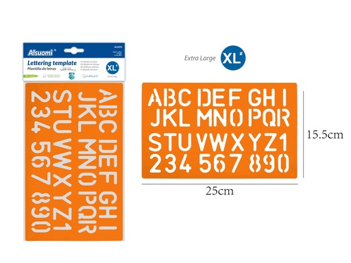 Extra Large Lettering template 25cm*15.5cm/ 9.8*6.10" (Alsuomi)