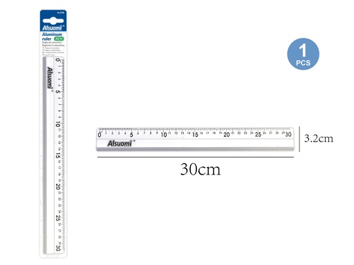Aluminum ruler 30cm/12" (Alsuomi)