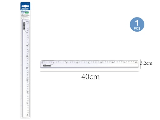 Aluminum ruler 40cm/15.80" (Alsuomi)