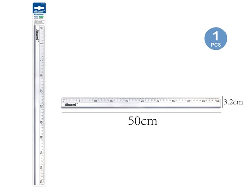 Aluminum ruler 50cm/20" (Alsuomi)