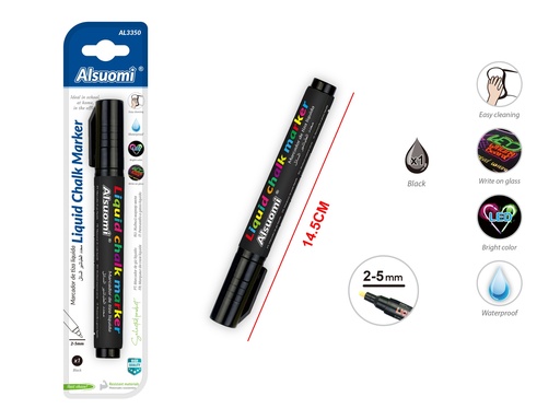 Liquid Chalk Marker (Black) (Alsuomi)