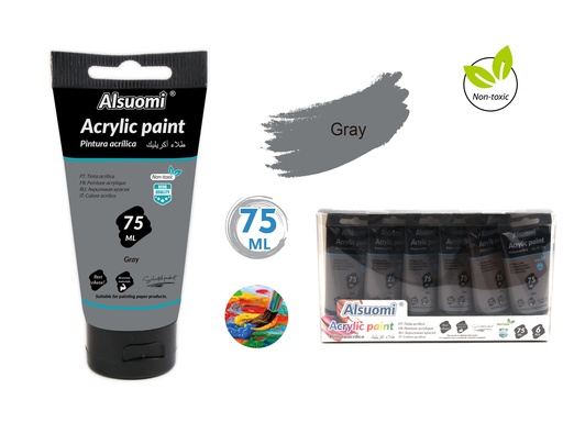 Acryclic Paint 75ml Grey (Alsuomi)