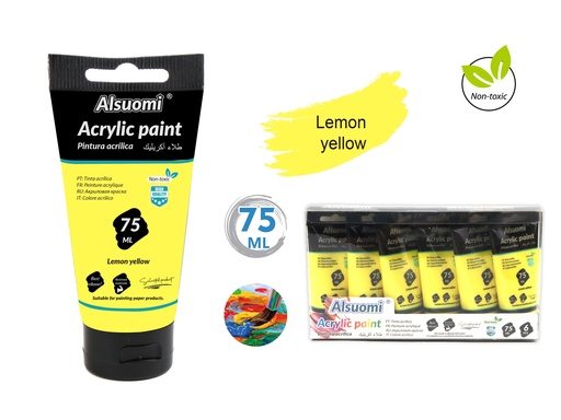 Acryclic Paint 75ml Lemon yellow (Alsuomi)