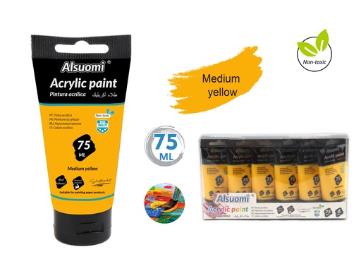 Acryclic Paint 75ml Medium yellow (Alsuomi)