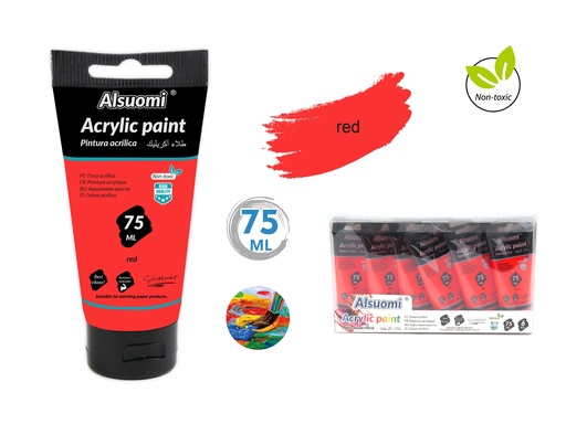Acryclic Paint 75ml Red (Alsuomi)