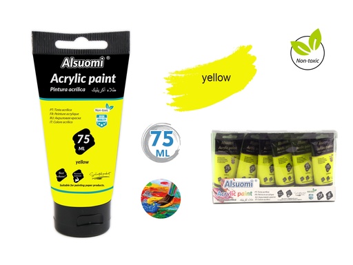 Acryclic Paint 75ml Yellow (Alsuomi)