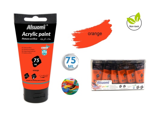 Acryclic Paint 75ml Orange (Alsuomi)