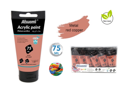Acryclic Paint 75ml Metal Red Copper (Alsuomi)