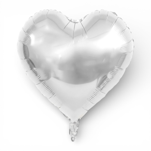 Heart Shaped Foil Balloon 18" Silver