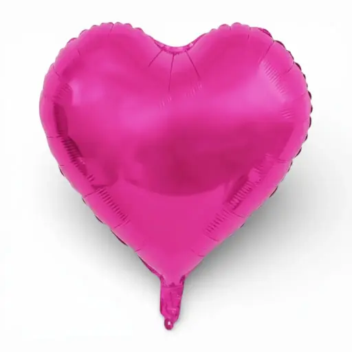 Heart Shaped Foil Balloon 18" hot pink