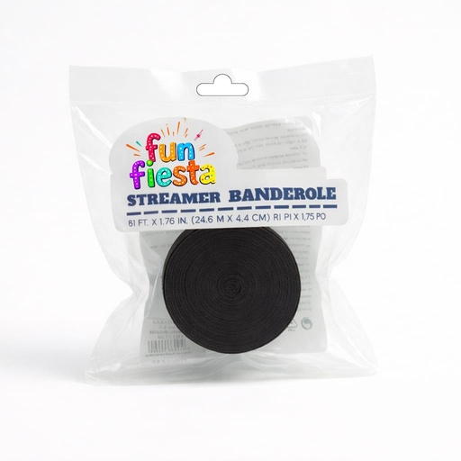 Crepe Paper streamer 81ft (Black) Fun fiesta