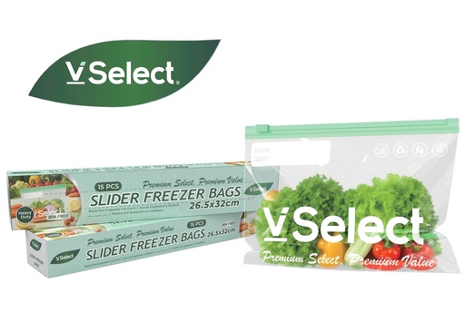 VSelect Slider Freezer Bags 26.5cm*32cm 
15PCS/Pack